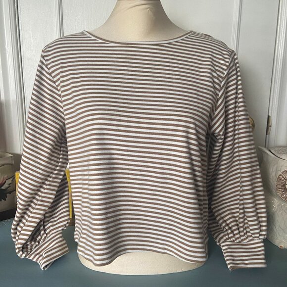 Artlove Paris Striped puffed sleeve top - size medium, twee, tomatogirl, French - Picture 1 of 14